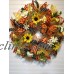 Deco Mesh Summer Fall Door Wreath Monarch Orange Butterfly Yellow Sunflowers   292622693104